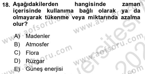 Tarım Ekonomisi Dersi 2021 - 2022 Yılı Yaz Okulu Sınav Soruları 18. Soru
