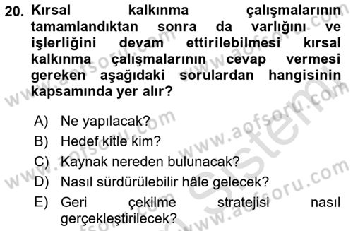 Tarım Ekonomisi Dersi 2021 - 2022 Yılı Yaz Okulu Sınav Soruları 20. Soru