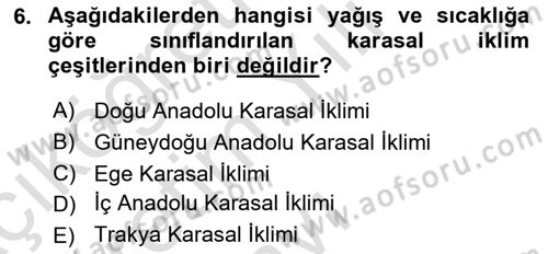 Tarım Ekonomisi Dersi 2021 - 2022 Yılı Yaz Okulu Sınav Soruları 6. Soru