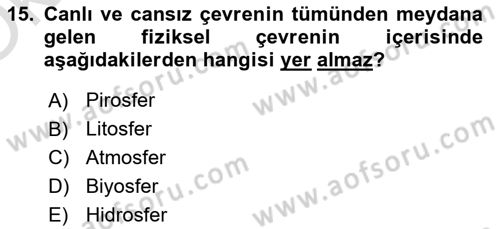 Tarım Ekonomisi Dersi 2023 - 2024 Yılı Yaz Okulu Sınav Soruları 15. Soru