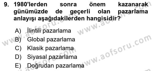Tarım Ekonomisi Dersi 2023 - 2024 Yılı Yaz Okulu Sınav Soruları 9. Soru