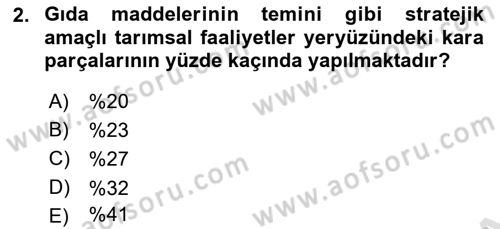 Tarım Ekonomisi Dersi 2024 - 2025 Yılı (Vize) Ara Sınav Soruları 2. Soru