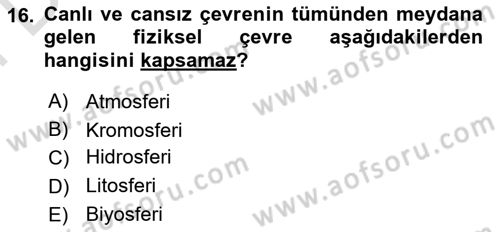 Tarım Ekonomisi Dersi 2024 - 2025 Yılı (Final) Dönem Sonu Sınav Soruları 16. Soru