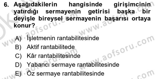 Tarım Ekonomisi Dersi 2024 - 2025 Yılı Yaz Okulu Sınav Soruları 6. Soru