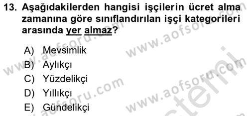 Tarım Ekonomisi Dersi 2025 - 2026 Yılı (Vize) Ara Sınav Soruları 13. Soru