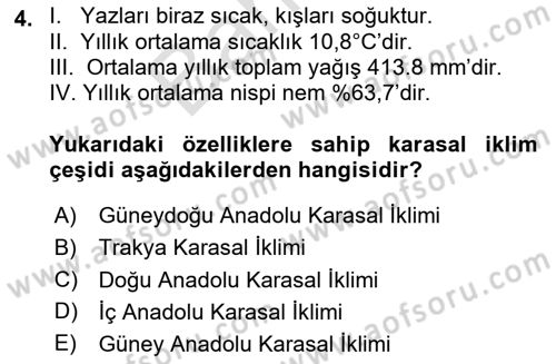 Tarım Ekonomisi Dersi 2025 - 2026 Yılı (Final) Dönem Sonu Sınav Soruları 4. Soru