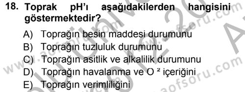 Bahçe Tarımı 1 Dersi 2012 - 2013 Yılı (Vize) Ara Sınav Soruları 18. Soru