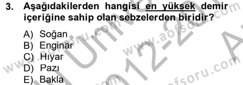 Bahçe Tarımı 1 Dersi 2012 - 2013 Yılı (Vize) Ara Sınav Soruları 3. Soru