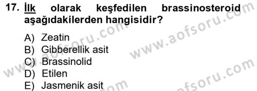 Bahçe Tarımı 1 Dersi 2012 - 2013 Yılı (Final) Dönem Sonu Sınav Soruları 17. Soru