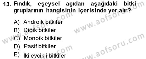 Bahçe Tarımı 1 Dersi 2013 - 2014 Yılı (Vize) Ara Sınav Soruları 13. Soru