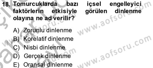 Bahçe Tarımı 1 Dersi 2013 - 2014 Yılı (Vize) Ara Sınav Soruları 18. Soru