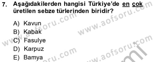 Bahçe Tarımı 1 Dersi 2013 - 2014 Yılı (Vize) Ara Sınav Soruları 7. Soru