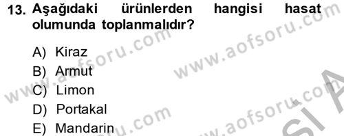 Bahçe Tarımı 1 Dersi 2013 - 2014 Yılı (Final) Dönem Sonu Sınav Soruları 13. Soru