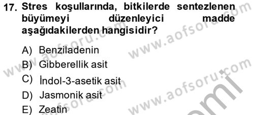 Bahçe Tarımı 1 Dersi 2013 - 2014 Yılı (Final) Dönem Sonu Sınav Soruları 17. Soru