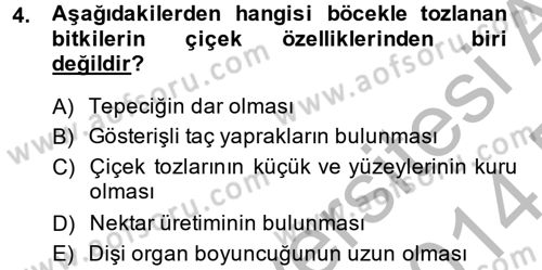 Bahçe Tarımı 1 Dersi 2013 - 2014 Yılı (Final) Dönem Sonu Sınav Soruları 4. Soru