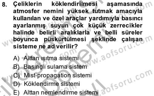 Bahçe Tarımı 1 Dersi 2013 - 2014 Yılı (Final) Dönem Sonu Sınav Soruları 8. Soru