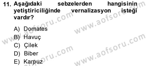 Bahçe Tarımı 1 Dersi 2014 - 2015 Yılı (Vize) Ara Sınav Soruları 11. Soru