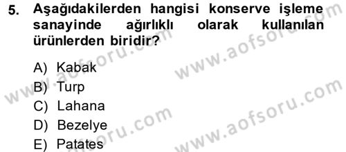 Bahçe Tarımı 1 Dersi 2014 - 2015 Yılı (Vize) Ara Sınav Soruları 5. Soru