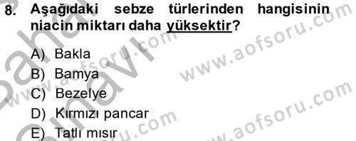 Bahçe Tarımı 1 Dersi 2014 - 2015 Yılı (Vize) Ara Sınav Soruları 8. Soru