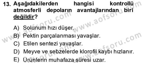 Bahçe Tarımı 1 Dersi 2014 - 2015 Yılı (Final) Dönem Sonu Sınav Soruları 13. Soru