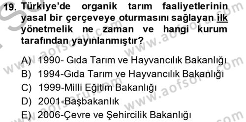 Bahçe Tarımı 1 Dersi 2014 - 2015 Yılı (Final) Dönem Sonu Sınav Soruları 19. Soru