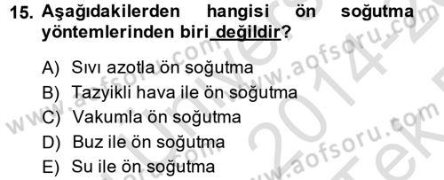 Bahçe Tarımı 1 Dersi 2014 - 2015 Yılı Tek Ders Sınav Soruları 15. Soru