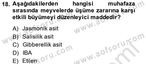 Bahçe Tarımı 1 Dersi 2014 - 2015 Yılı Tek Ders Sınav Soruları 18. Soru