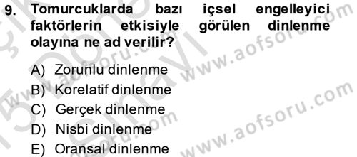 Bahçe Tarımı 1 Dersi 2014 - 2015 Yılı Tek Ders Sınav Soruları 9. Soru