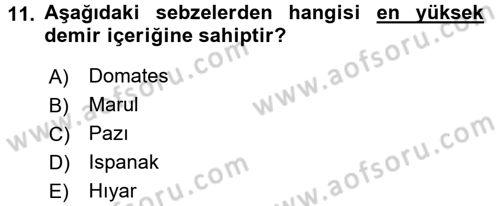 Bahçe Tarımı 1 Dersi 2015 - 2016 Yılı (Vize) Ara Sınavı 11. Soru