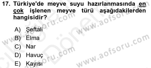 Bahçe Tarımı 1 Dersi 2015 - 2016 Yılı (Vize) Ara Sınav Soruları 17. Soru