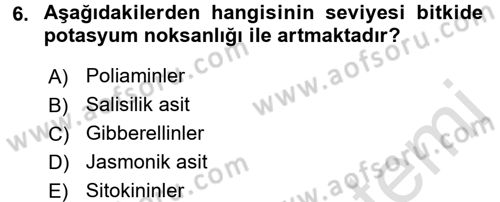 Bahçe Tarımı 1 Dersi 2015 - 2016 Yılı (Final) Dönem Sonu Sınav Soruları 6. Soru