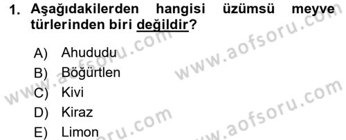 Bahçe Tarımı 1 Dersi 2015 - 2016 Yılı Tek Ders Sınav Soruları 1. Soru