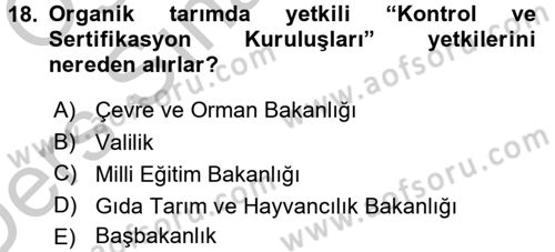 Bahçe Tarımı 1 Dersi 2016 - 2017 Yılı 3 Ders Sınav Soruları 18. Soru