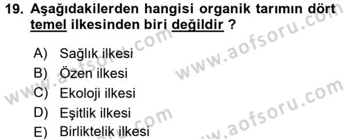 Bahçe Tarımı 1 Dersi 2016 - 2017 Yılı 3 Ders Sınav Soruları 19. Soru