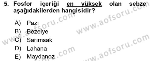 Bahçe Tarımı 1 Dersi 2016 - 2017 Yılı 3 Ders Sınav Soruları 5. Soru