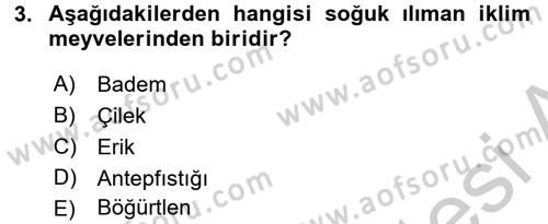 Bahçe Tarımı 1 Dersi 2016 - 2017 Yılı (Vize) Ara Sınav Soruları 3. Soru