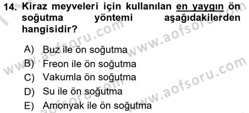 Bahçe Tarımı 1 Dersi 2016 - 2017 Yılı (Final) Dönem Sonu Sınav Soruları 14. Soru