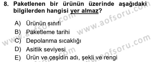 Bahçe Tarımı 1 Dersi 2016 - 2017 Yılı (Final) Dönem Sonu Sınav Soruları 8. Soru