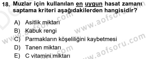 Bahçe Tarımı 1 Dersi 2017 - 2018 Yılı 3 Ders Sınav Soruları 18. Soru