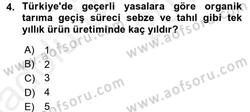 Bahçe Tarımı 1 Dersi 2017 - 2018 Yılı 3 Ders Sınav Soruları 4. Soru
