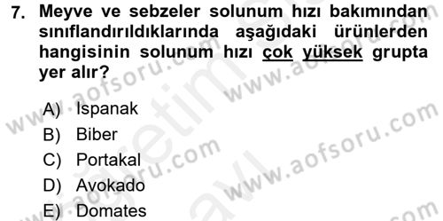 Bahçe Tarımı 1 Dersi 2017 - 2018 Yılı 3 Ders Sınav Soruları 7. Soru