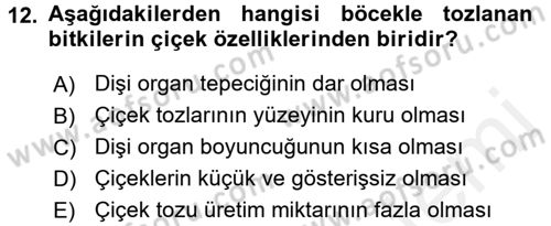 Bahçe Tarımı 1 Dersi 2017 - 2018 Yılı (Vize) Ara Sınav Soruları 12. Soru