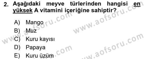 Bahçe Tarımı 1 Dersi 2017 - 2018 Yılı (Vize) Ara Sınav Soruları 2. Soru