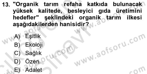 Bahçe Tarımı 1 Dersi 2018 - 2019 Yılı 3 Ders Sınav Soruları 13. Soru