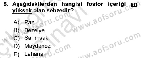 Bahçe Tarımı 1 Dersi 2018 - 2019 Yılı 3 Ders Sınav Soruları 5. Soru