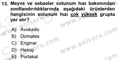 Bahçe Tarımı 1 Dersi 2018 - 2019 Yılı (Final) Dönem Sonu Sınav Soruları 13. Soru