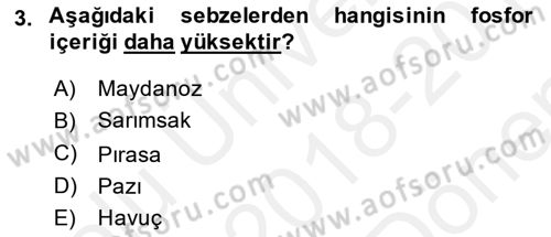Bahçe Tarımı 1 Dersi 2018 - 2019 Yılı (Final) Dönem Sonu Sınav Soruları 3. Soru