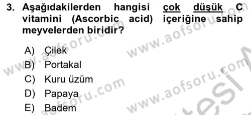 Bahçe Tarımı 1 Dersi 2018 - 2019 Yılı Yaz Okulu Sınav Soruları 3. Soru