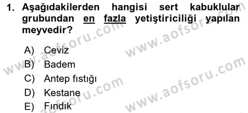 Bahçe Tarımı 1 Dersi 2019 - 2020 Yılı (Vize) Ara Sınav Soruları 1. Soru