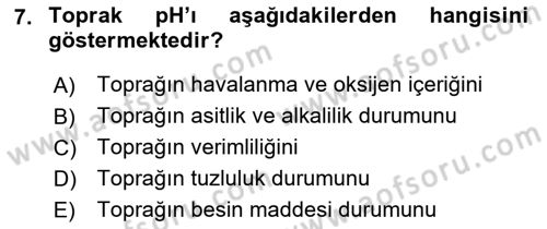 Bahçe Tarımı 1 Dersi 2019 - 2020 Yılı (Vize) Ara Sınav Soruları 7. Soru
